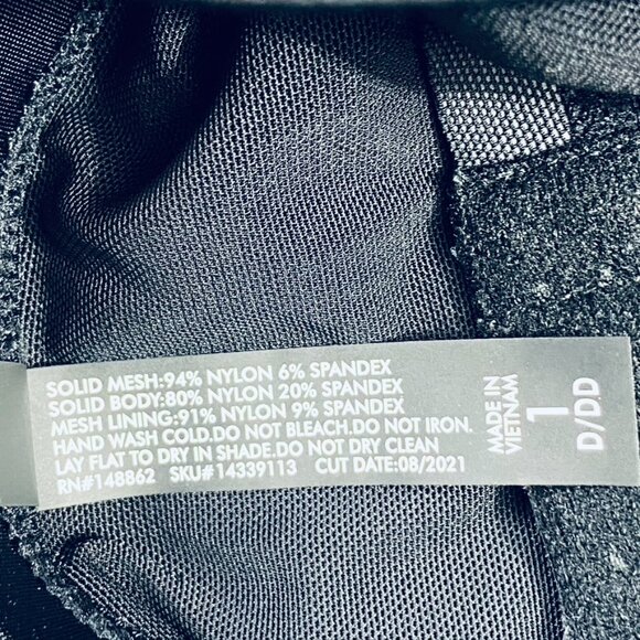 Torrid Underwire Long Mesh‎ Overlay Swim Dress With Brief 1 D/DD Deep Black - Picture 11 of 15